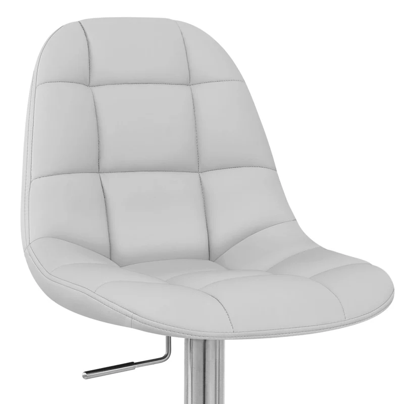 Chaise de Bar Faux Cuir Chrome Brossé - Rochelle Gris