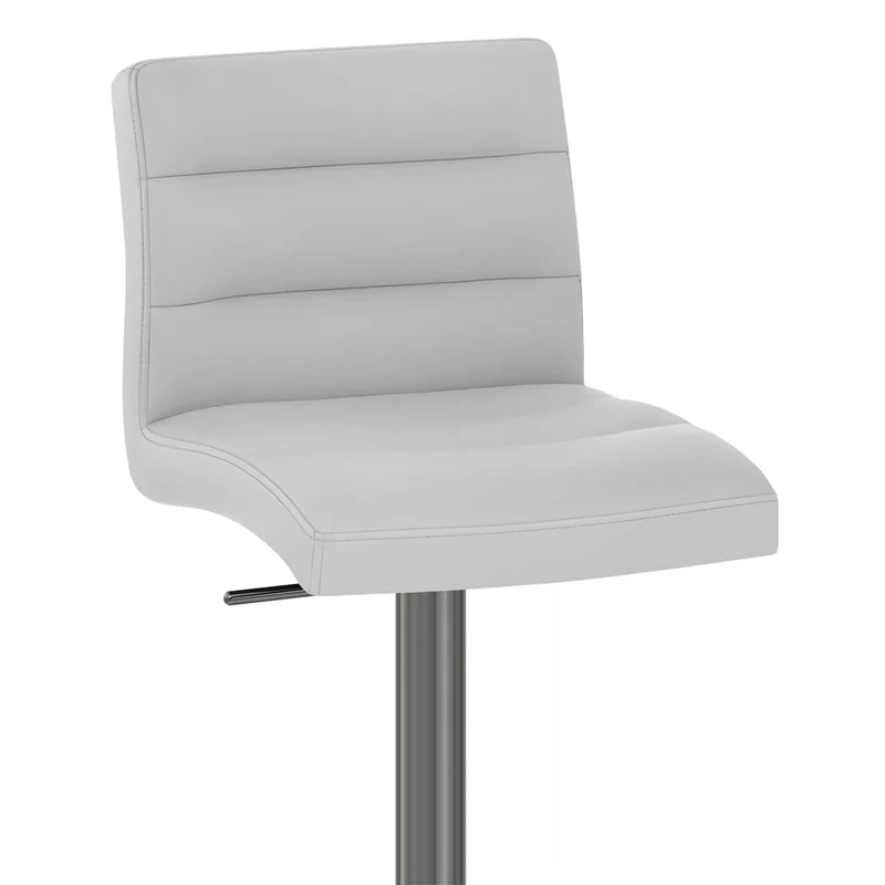 Chaise de Bar Cuir Chrome Brossé Graphite - Lush Gris