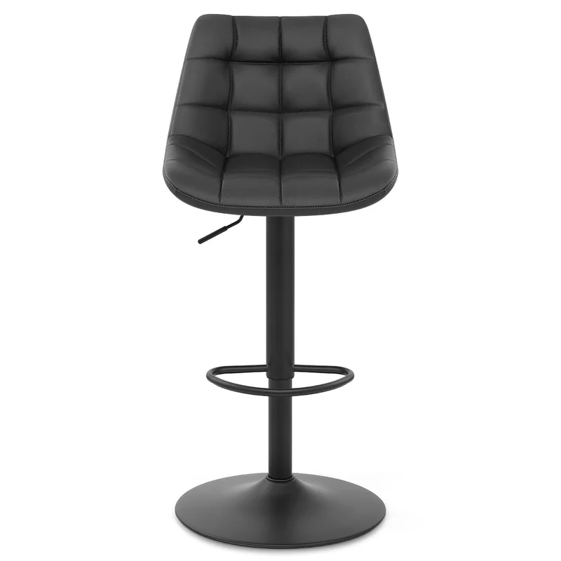 Tabouret de Bar Cuir Véritable - Porto Noir