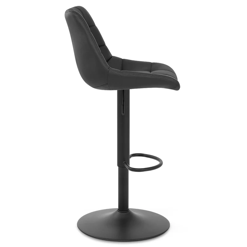 Tabouret de Bar Cuir Véritable - Porto Noir