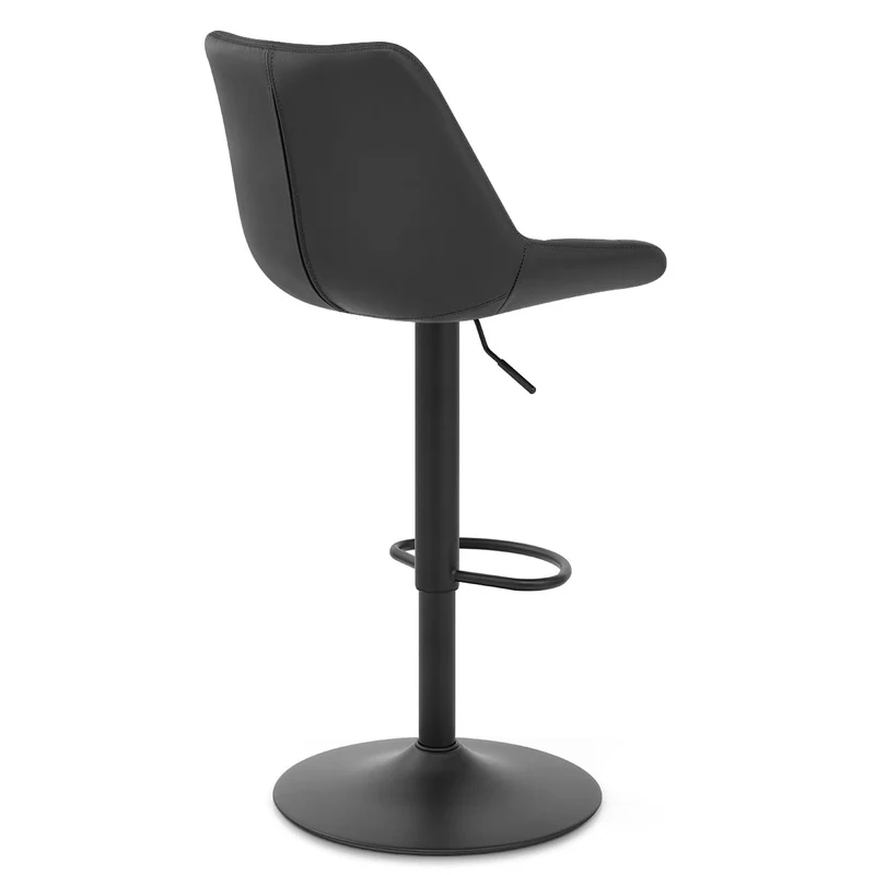 Tabouret de Bar Cuir Véritable - Porto Noir