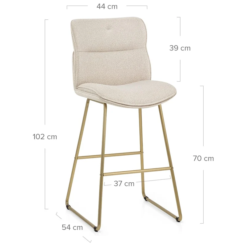 Tabouret de Bar Tissu - Finley Crème