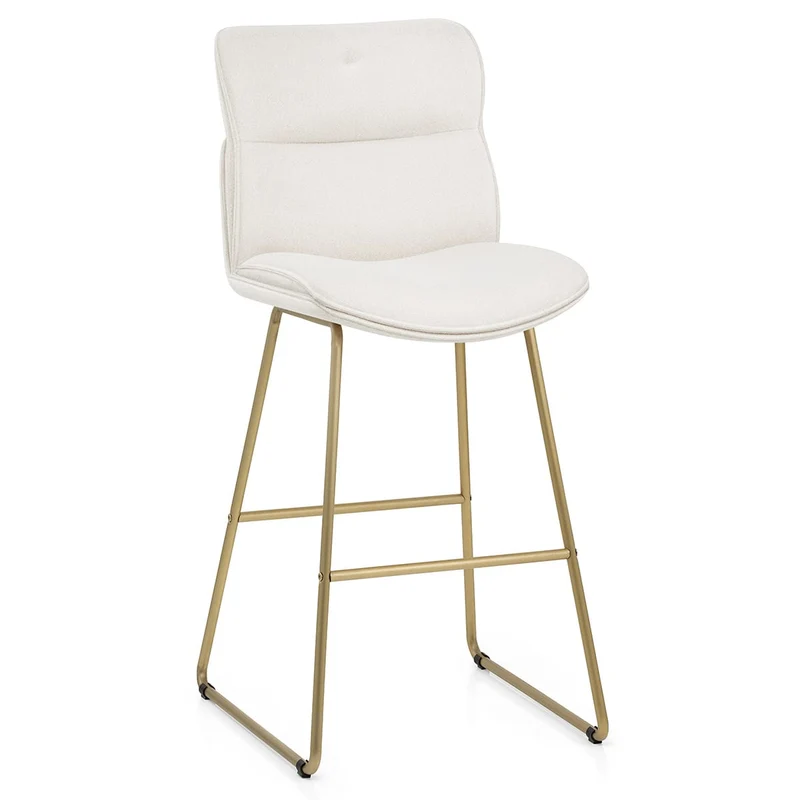 Tabouret de Bar Tissu - Finley Blanc