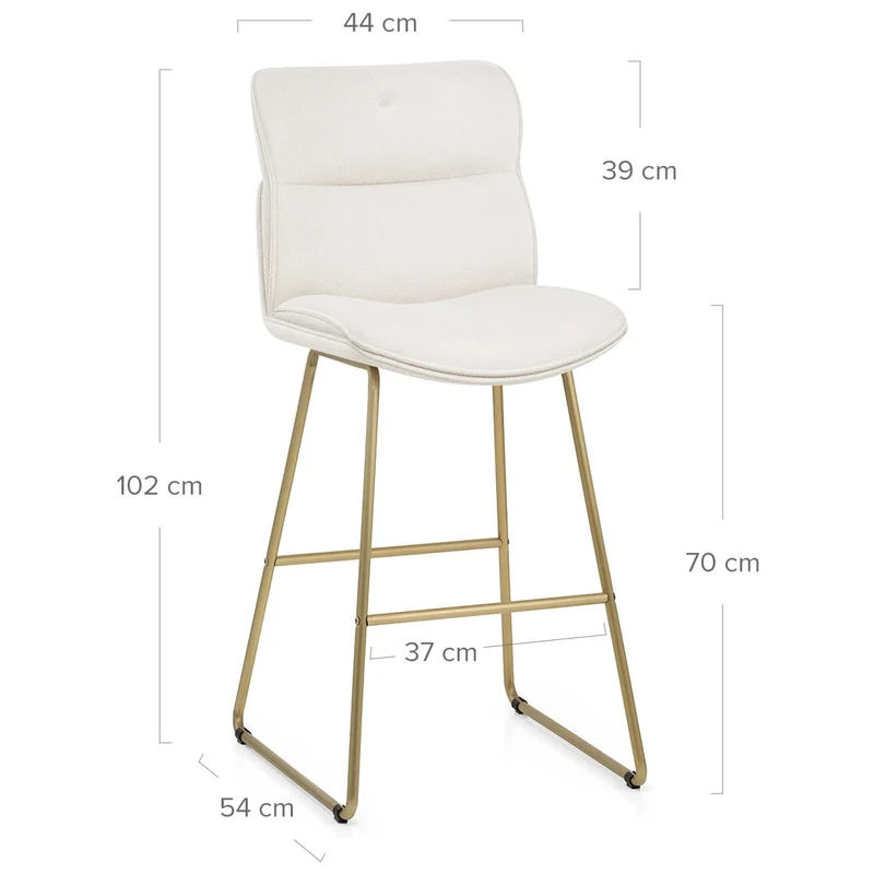 Tabouret de Bar Tissu - Finley Blanc