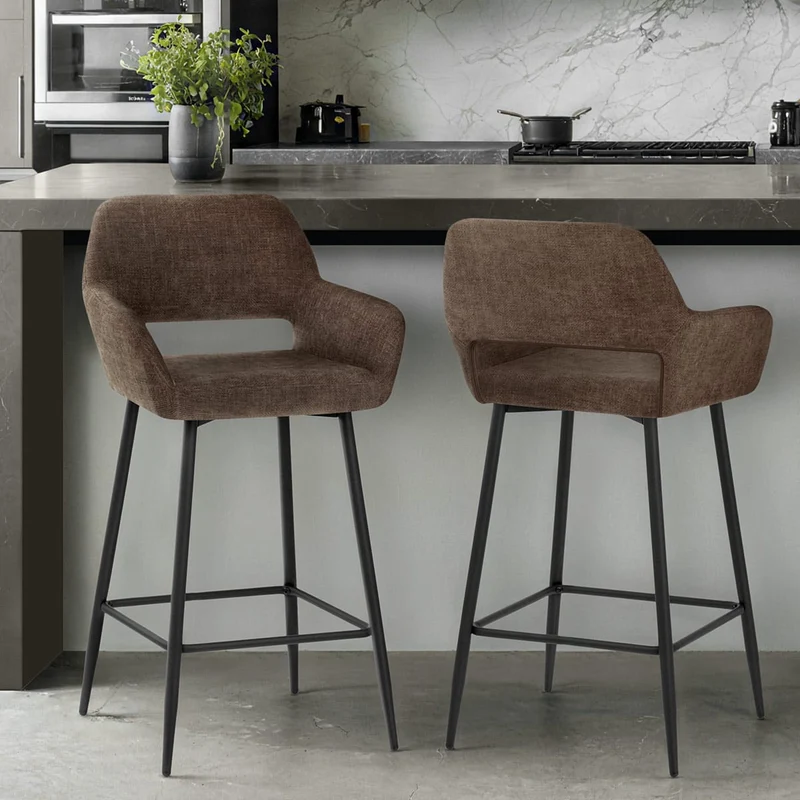 Tabouret Tissu - Raven Marron