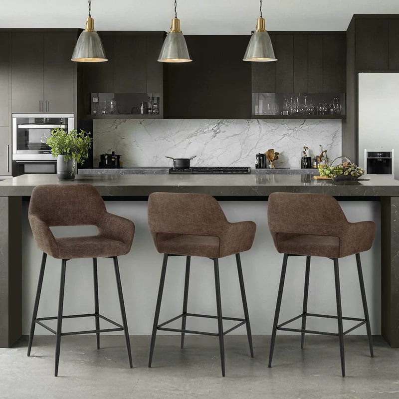 Tabouret Tissu - Raven Marron