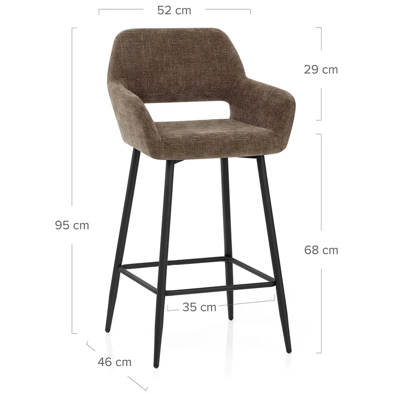 Tabouret Tissu - Raven Marron