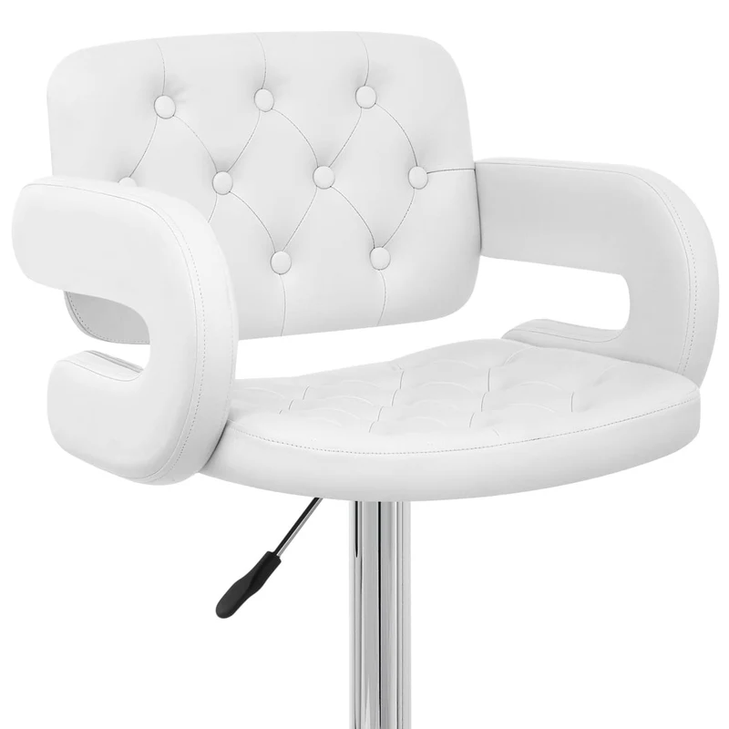 Chaise de Bar Faux Cuir Chrome - Polaris Blanc