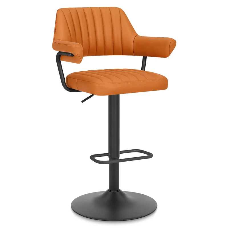 Tabouret de bar Cuir Véritable - Scout Orange
