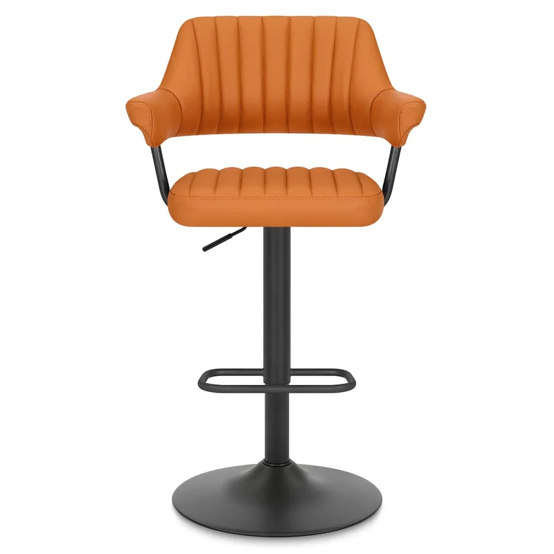 Tabouret de bar Cuir Véritable - Scout Orange