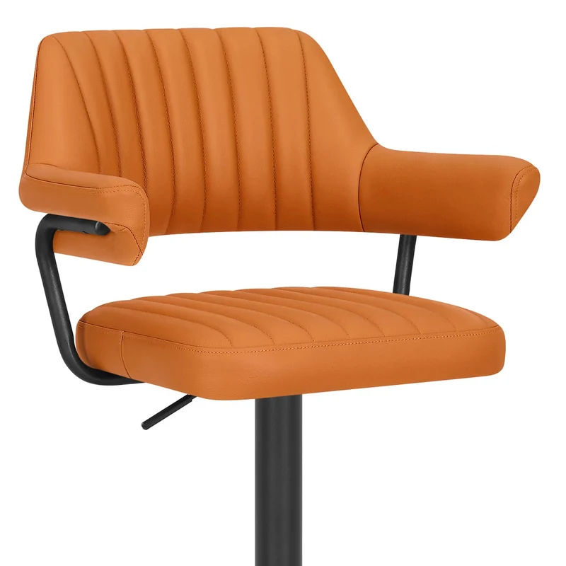 Tabouret de bar Cuir Véritable - Scout Orange
