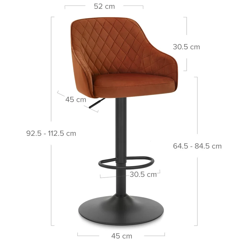 Tabouret Velours - Perth Marron