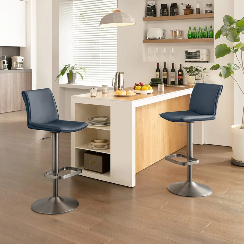 Tabouret de Bar Faux Cuir - Alto Bleu