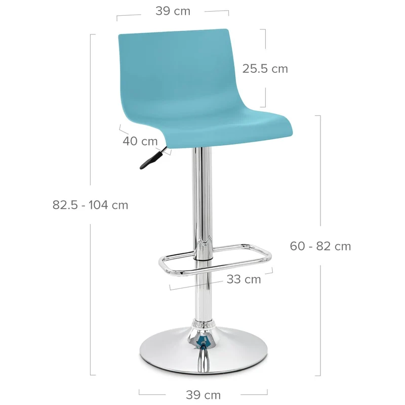 Chaise de Bar ABS Chrome - Serena Bleu