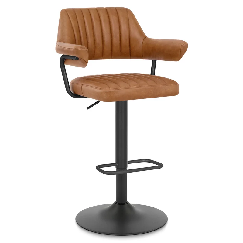 Tabouret de bar Cuir Véritable - Scout Marron