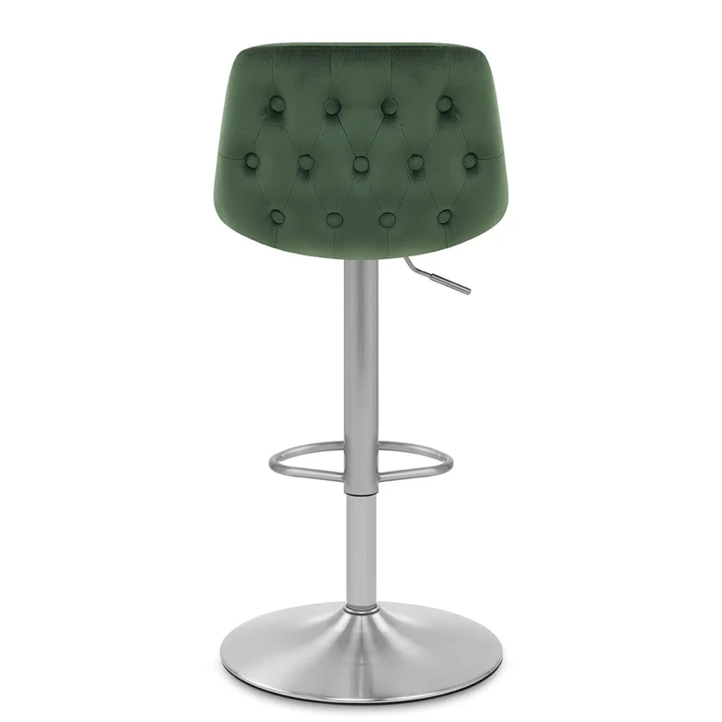 Chaise de Bar Chrome Brossé Velours - Scoop Vert