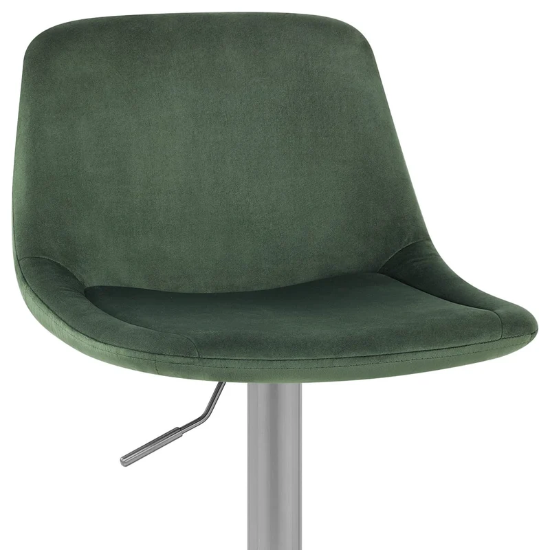 Chaise de Bar Chrome Brossé Velours - Scoop Vert
