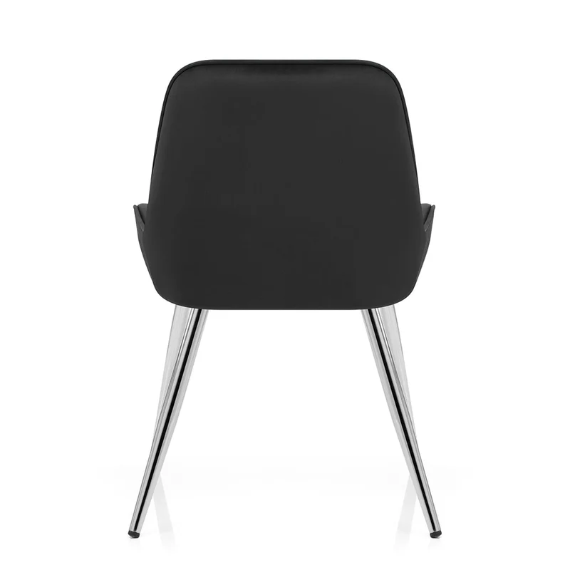 Chaise Chrome Velours - Mustang Noir