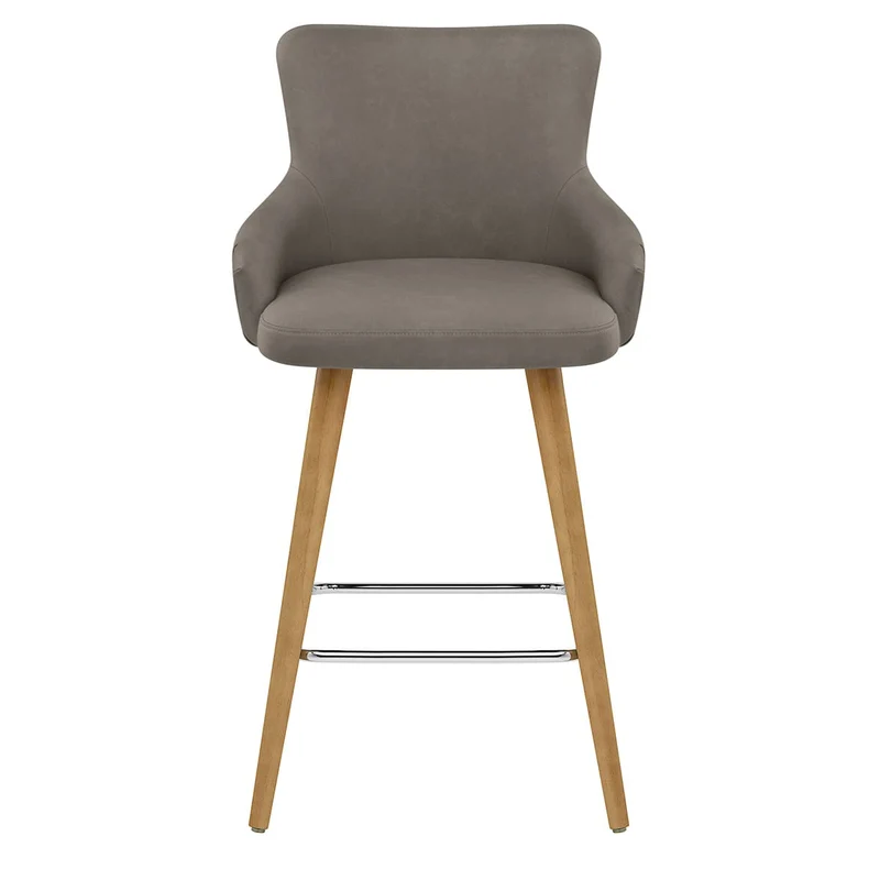 Tabouret Faux Cuir Bois - Diablo Gris