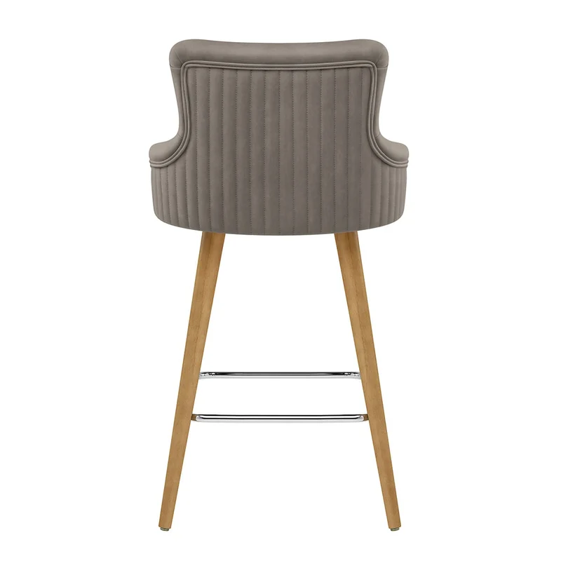 Tabouret Faux Cuir Bois - Diablo Gris