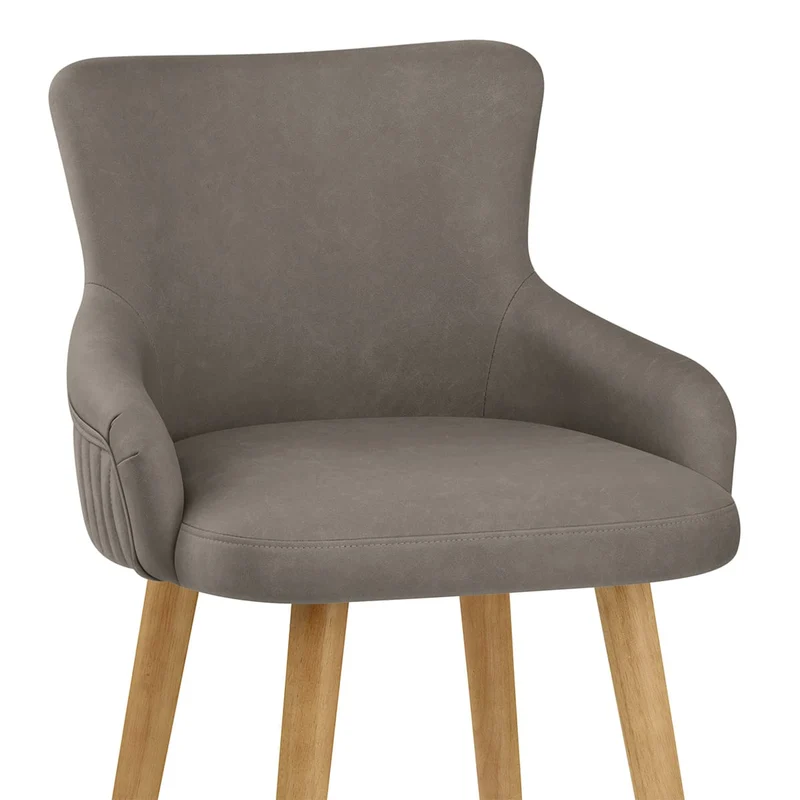 Tabouret Faux Cuir Bois - Diablo Gris