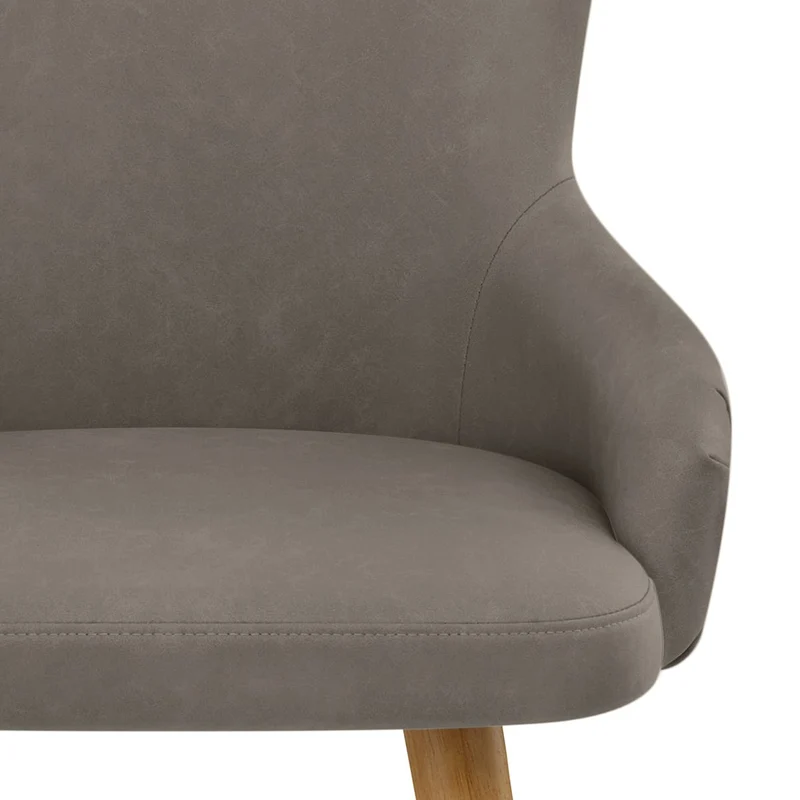 Tabouret Faux Cuir Bois - Diablo Gris