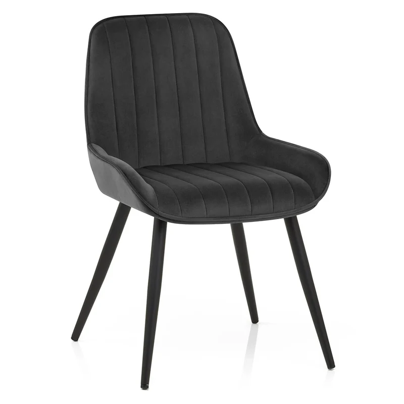 Chaise Velours - Mustang Noir