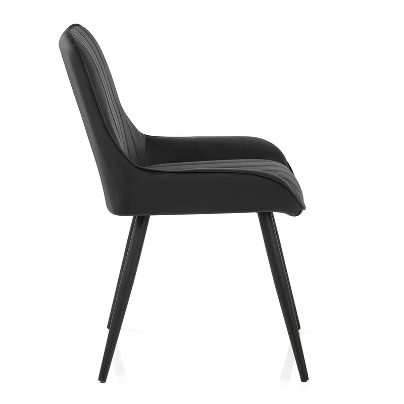 Chaise Velours - Mustang Noir