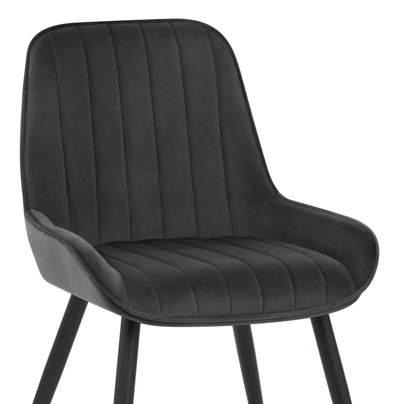 Chaise Velours - Mustang Noir