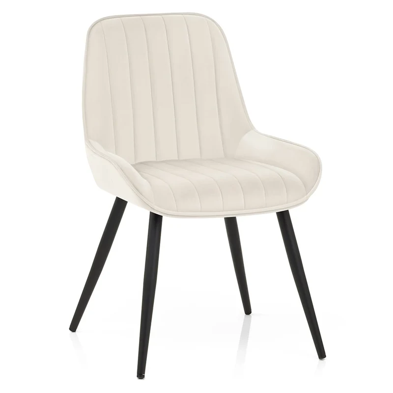 Chaise Velours - Mustang Crème