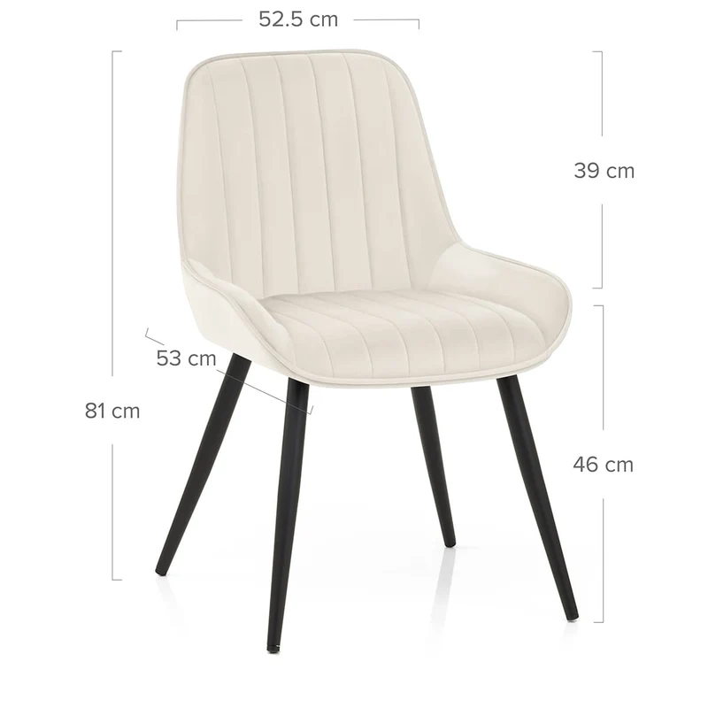 Chaise Velours - Mustang Crème