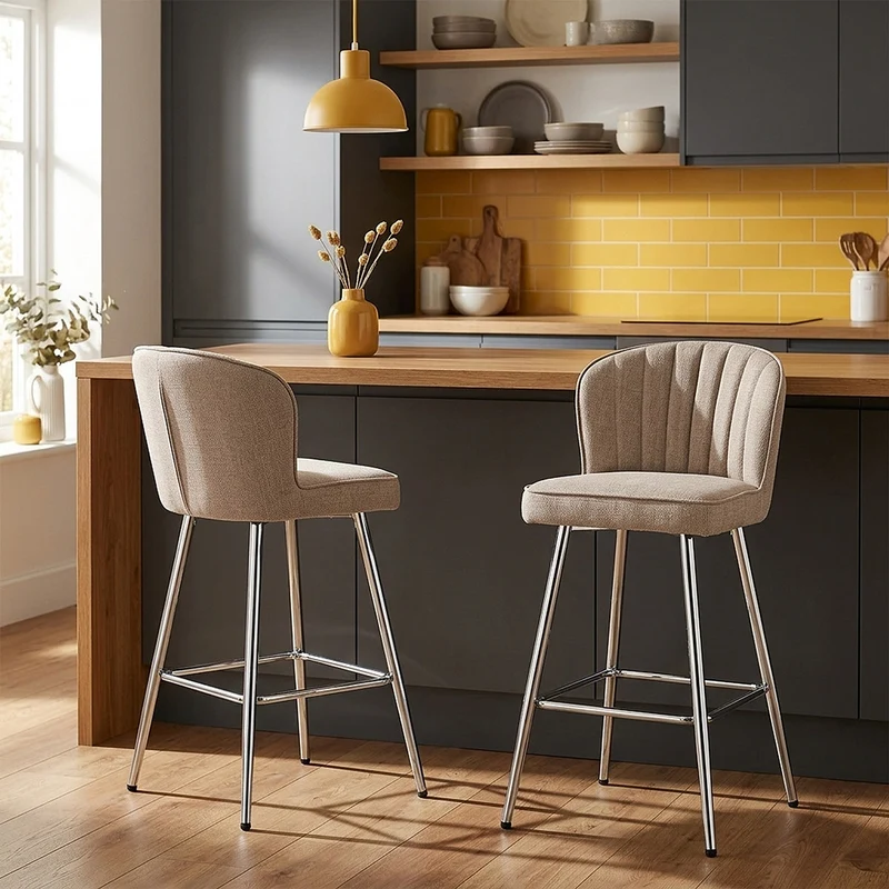 Tabouret Tissu - Chase Crème
