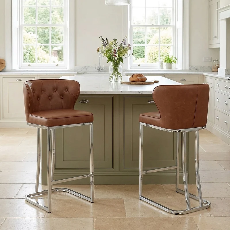Tabouret de bar Faux Cuir - Oregon Marron