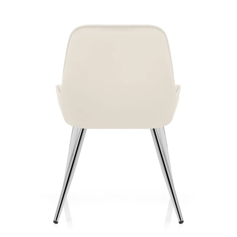 Chaise Chrome Velours - Mustang Crème