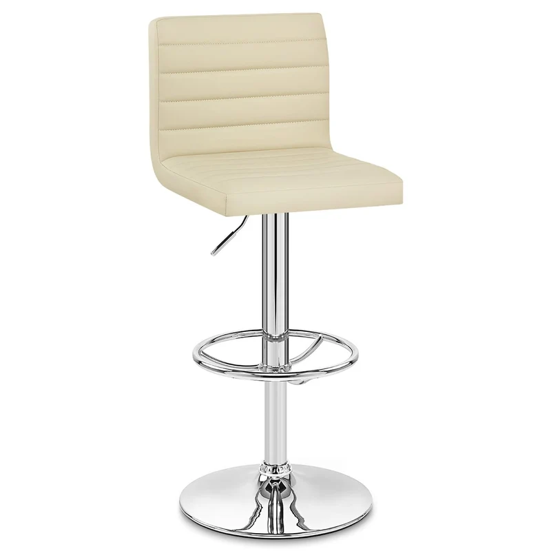 Chaise de Bar Faux Cuir Chrome - Mint Crème