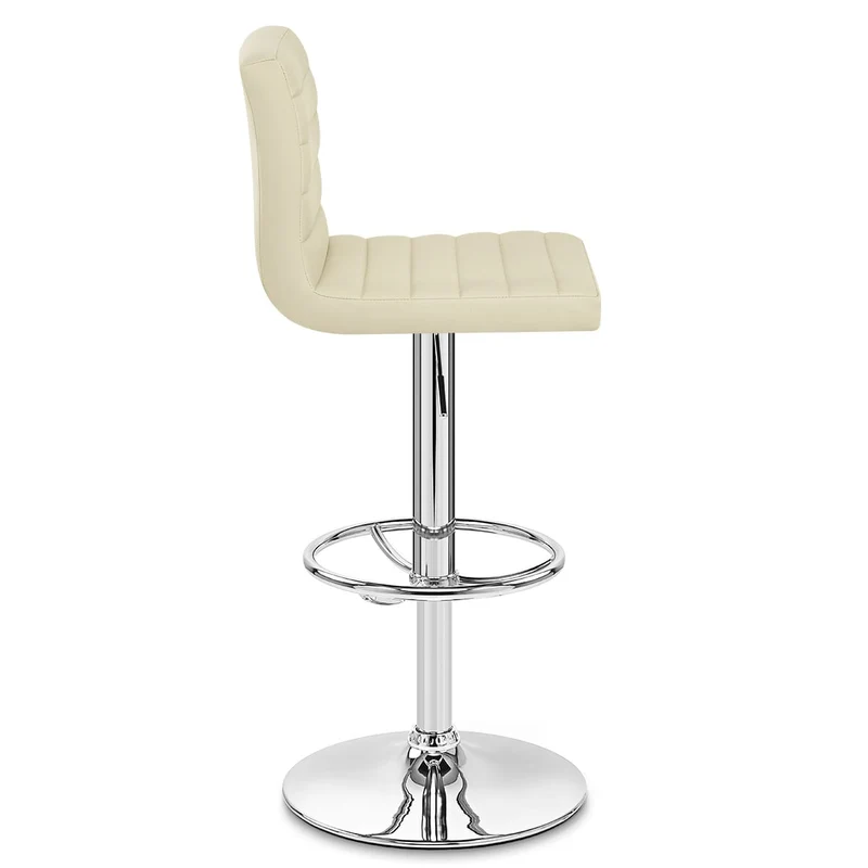 Chaise de Bar Faux Cuir Chrome - Mint Crème