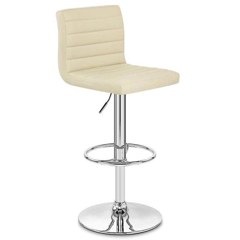 Chaise de Bar Faux Cuir Chrome - Mint Crème
