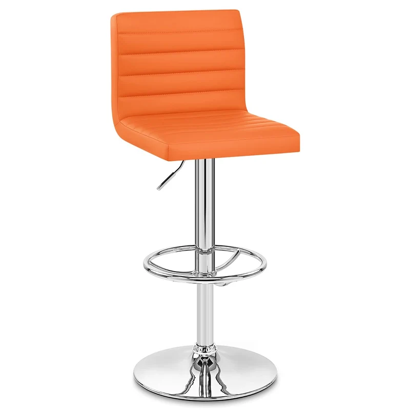 Chaise de Bar Faux Cuir Chrome - Mint Orange
