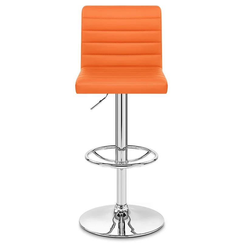 Chaise de Bar Faux Cuir Chrome - Mint Orange