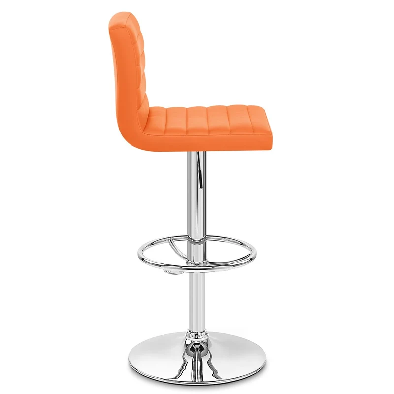 Chaise de Bar Faux Cuir Chrome - Mint Orange