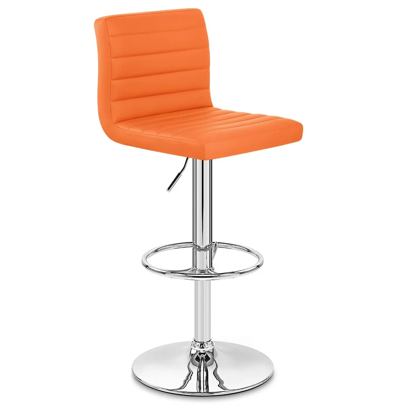 Chaise de Bar Faux Cuir Chrome - Mint Orange