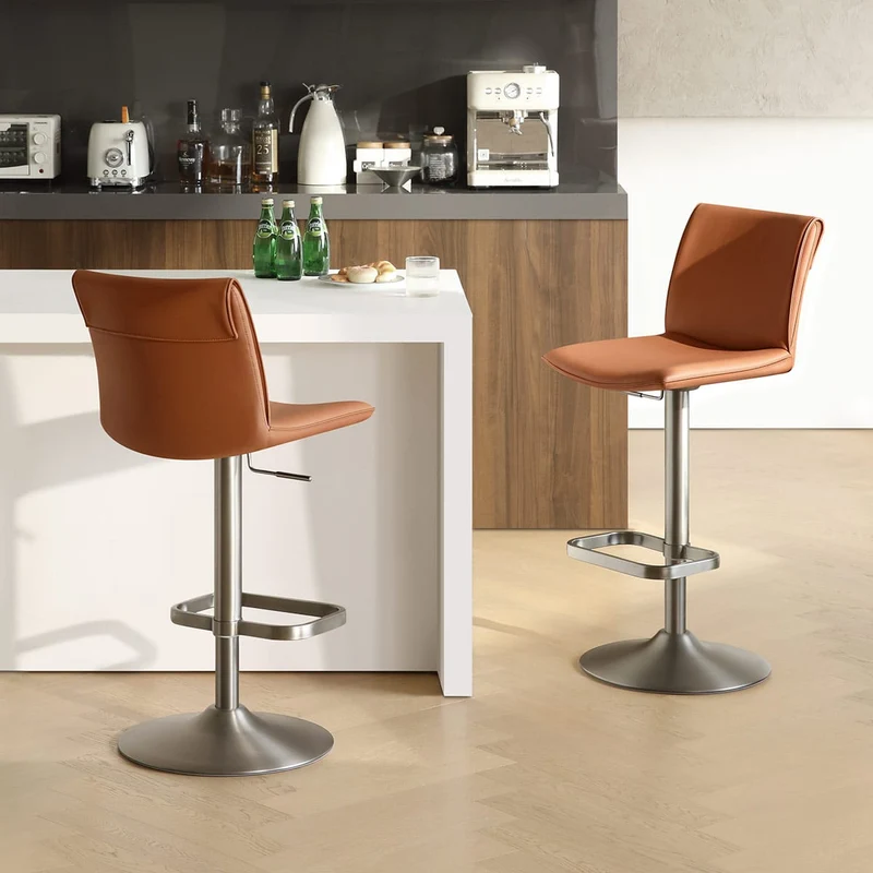 Tabouret de Bar Faux Cuir - Alto Marron