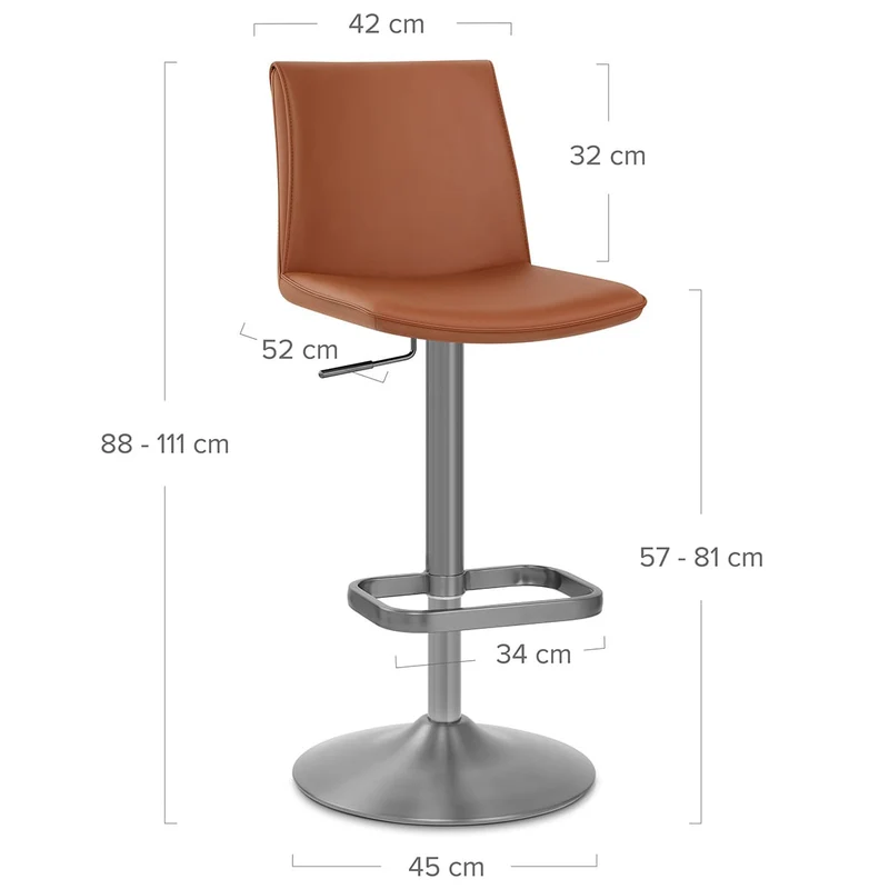 Tabouret de Bar Faux Cuir - Alto Marron