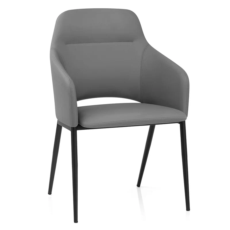 Chaise Faux Cuir - Palma Gris Foncé