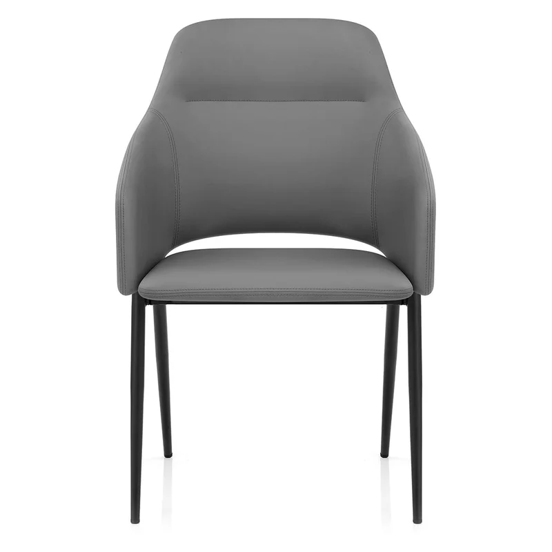 Chaise Faux Cuir - Palma Gris Foncé