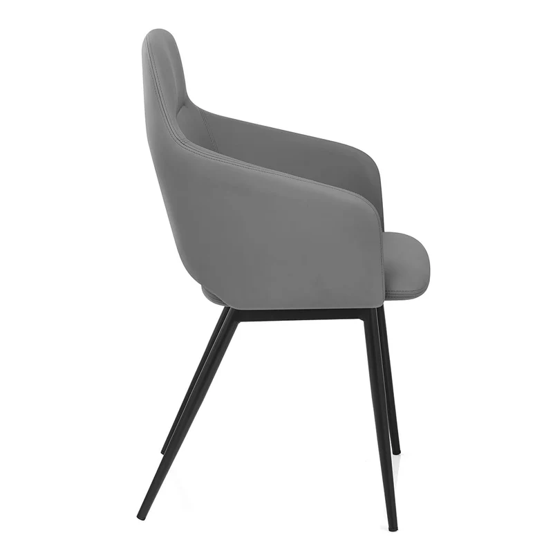 Chaise Faux Cuir - Palma Gris Foncé