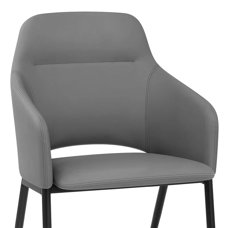 Chaise Faux Cuir - Palma Gris Foncé