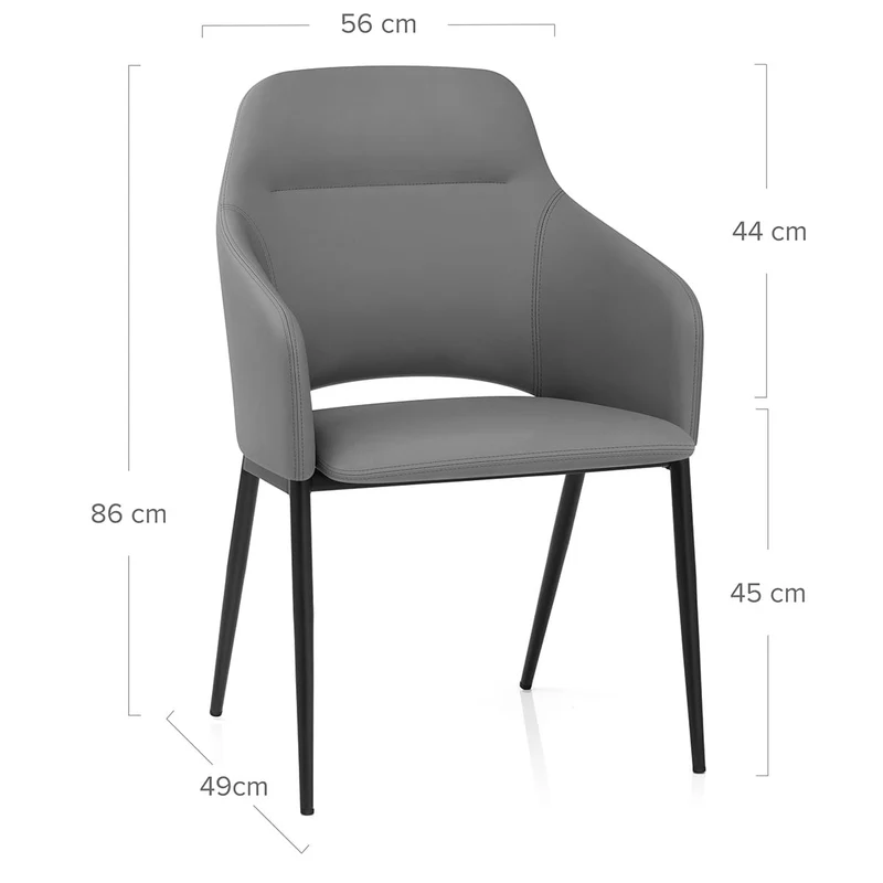 Chaise Faux Cuir - Palma Gris Foncé