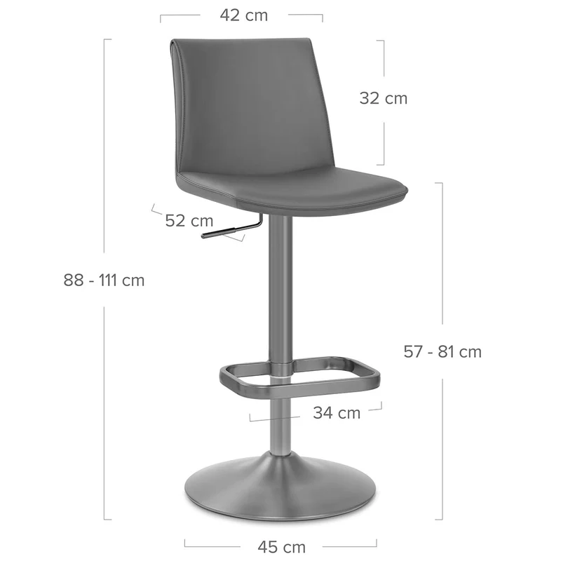 Tabouret de Bar Faux Cuir - Alto Gris Foncé