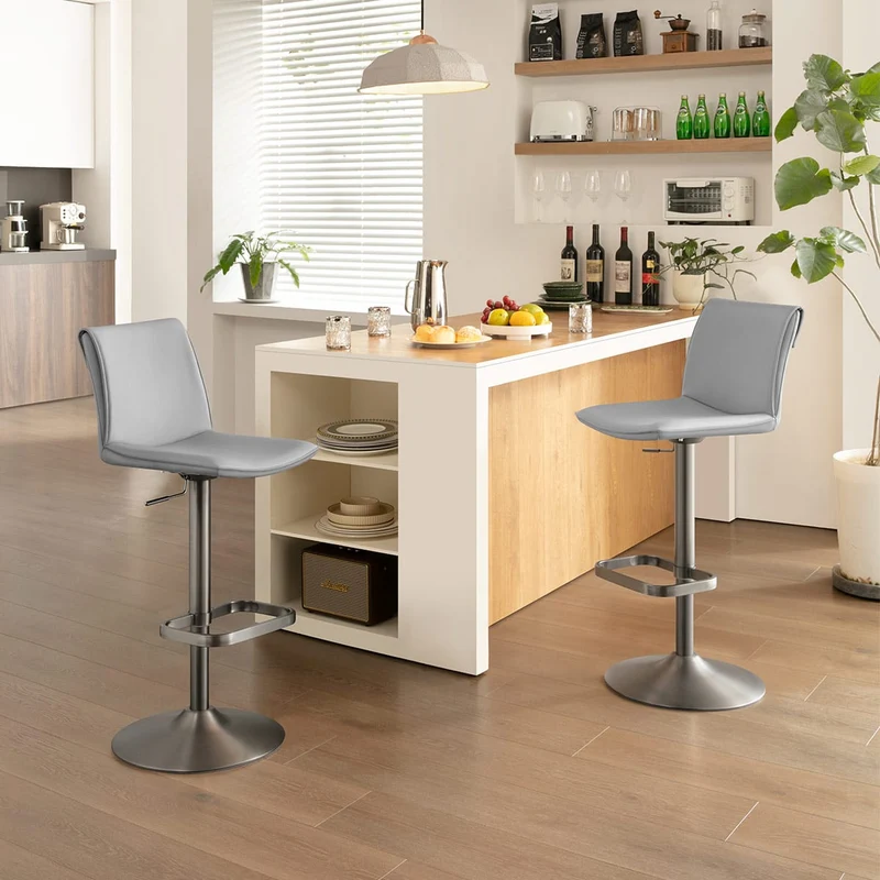 Tabouret de Bar Faux Cuir - Alto Gris